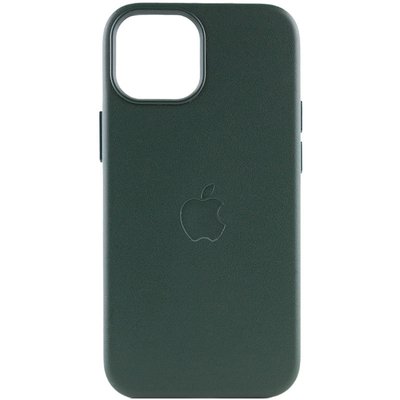 Шкіряний чохол Leather Case (AAA) with MagSafe для Apple iPhone 14 Plus (6.7"") (Forest Green)