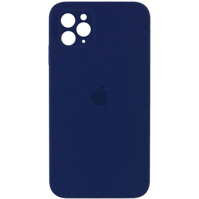 Уценка Чехол Silicone Case Square Full Camera Protective (AA) для Apple iPhone 11 Pro Max (6.5") (Эстетический дефект / Темно-синий / Midnight blue)