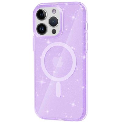 Чохол TPU Galaxy Sparkle (MagFit) для Apple iPhone 12 Pro / 12 (6.1"") (Purple+Glitter)