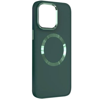 TPU чохол Bonbon Metal Style with MagSafe для Apple iPhone 14 (6.1"") (Зелений / Army Green)