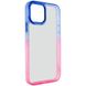Чехол TPU+PC Fresh sip series для Apple iPhone 13 (6.1") (Розовый / Синий)