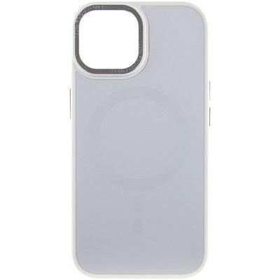 Чехол TPU+Glass Sapphire Midnight Open Camera with MagSafe для Apple iPhone 15 Plus (6.7") (Белый / White)