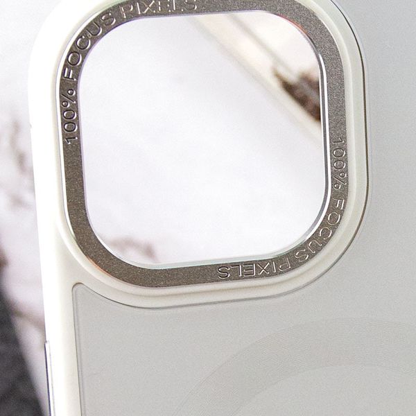Чохол TPU+Glass Sapphire Midnight Open Camera with MagSafe для Apple iPhone 15 Plus (6.7"") (Білий / White)
