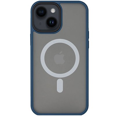 TPU+PC чохол Metal Buttons with MagSafe для Apple iPhone 14 (6.1"") (Синій)
