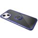 TPU+PC чохол Deen CrystalRing for Magnet (opp) для Apple iPhone 13 mini (5.4"") (Безбарвний / Синій)