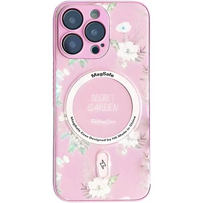 TPU+PC чохол Secret Garden with MagSafe для Apple iPhone 14 Pro Max (6.7"") (Pink)