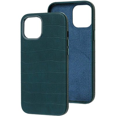 Шкіряний чохол Croco Leather для Apple iPhone 14 Plus (6.7"") (Green)