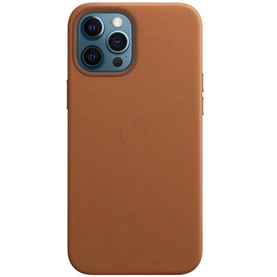 Уцінка Шкіряний чохол Leather Case (AAA) with MagSafe and Animation для Apple iPhone 12 Pro/12 (6.1"") (Естетичний дефект / Saddle Brown)