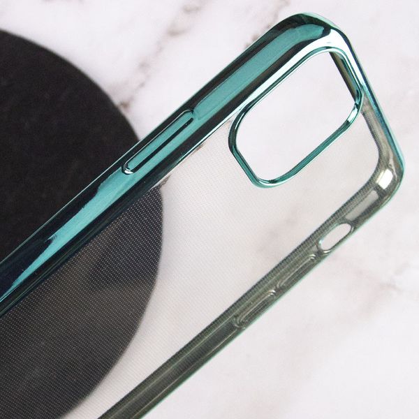 Прозорий силіконовий чохол глянцева окантовка Full Camera для Apple iPhone 13 mini (5.4"") (Зелений)