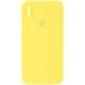Чохол Silicone Case Square Full Camera Protective (AA) для Apple iPhone XS / X (5.8"") (Жовтий / Yellow)