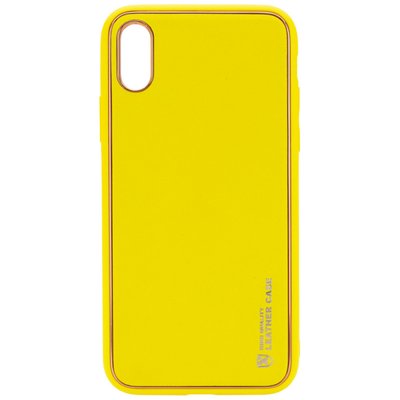Кожаный чехол Xshield для Apple iPhone XR (6.1") (Желтый / Yellow)